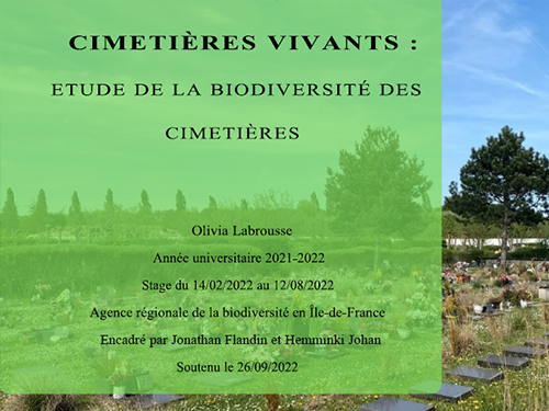 Cimetières vivants, étude de la biodiversité des cimetières (2021)